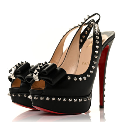 Christian Louboutin Calfskin Lady Clou Spikes VIP 150 Pumps 38.5 Black 3 of 9
