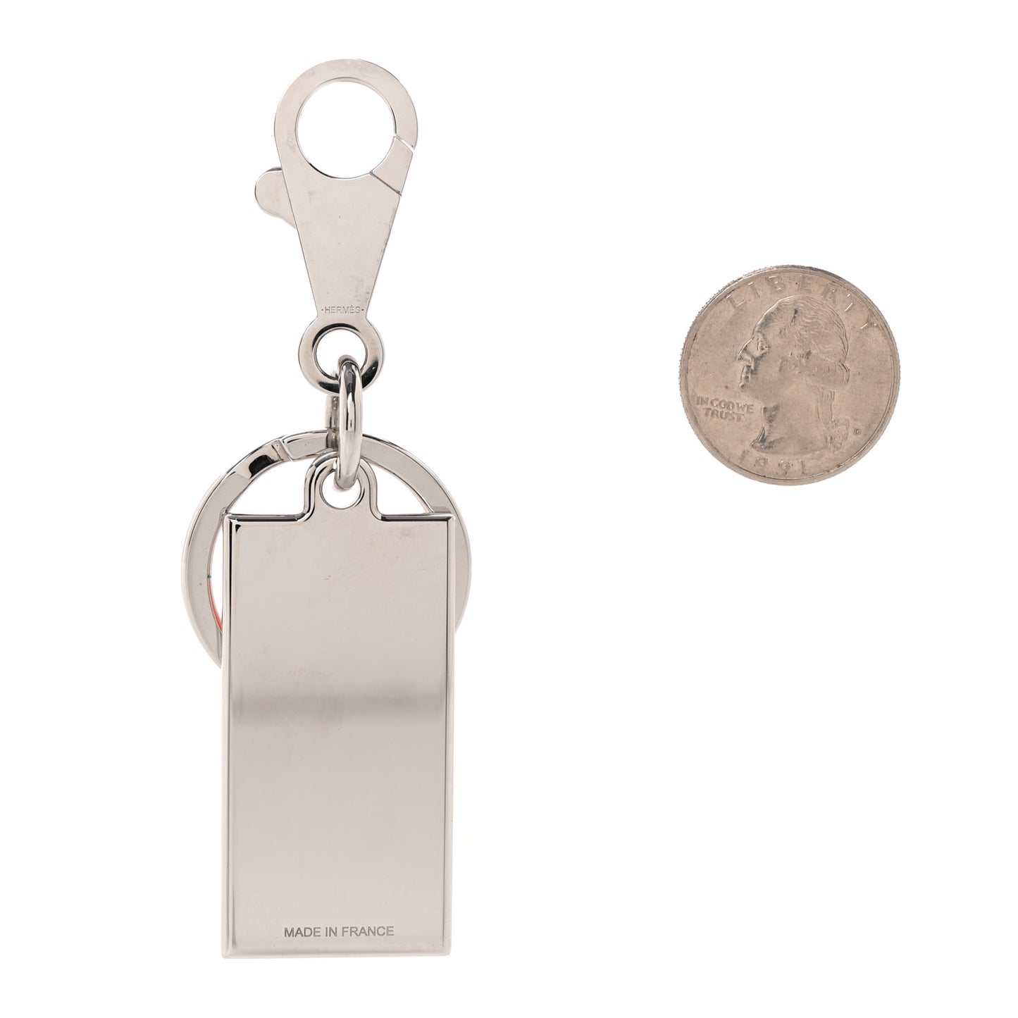 Stainless Steel Enamel Printed Illusion Key Ring Orange Poppy