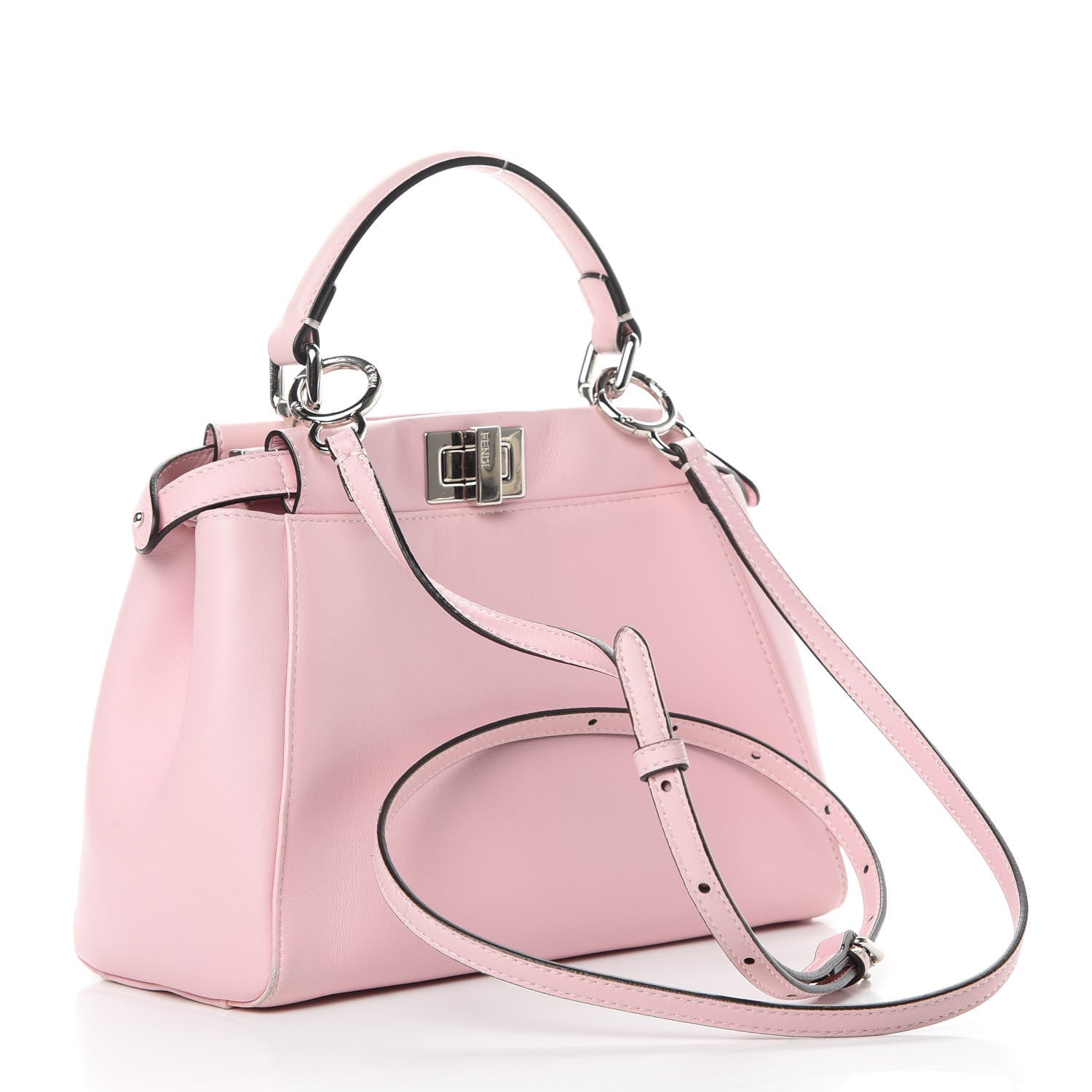 Fendi Nappa Mini Peekaboo Iconic Satchel Peonia 3 of 18
