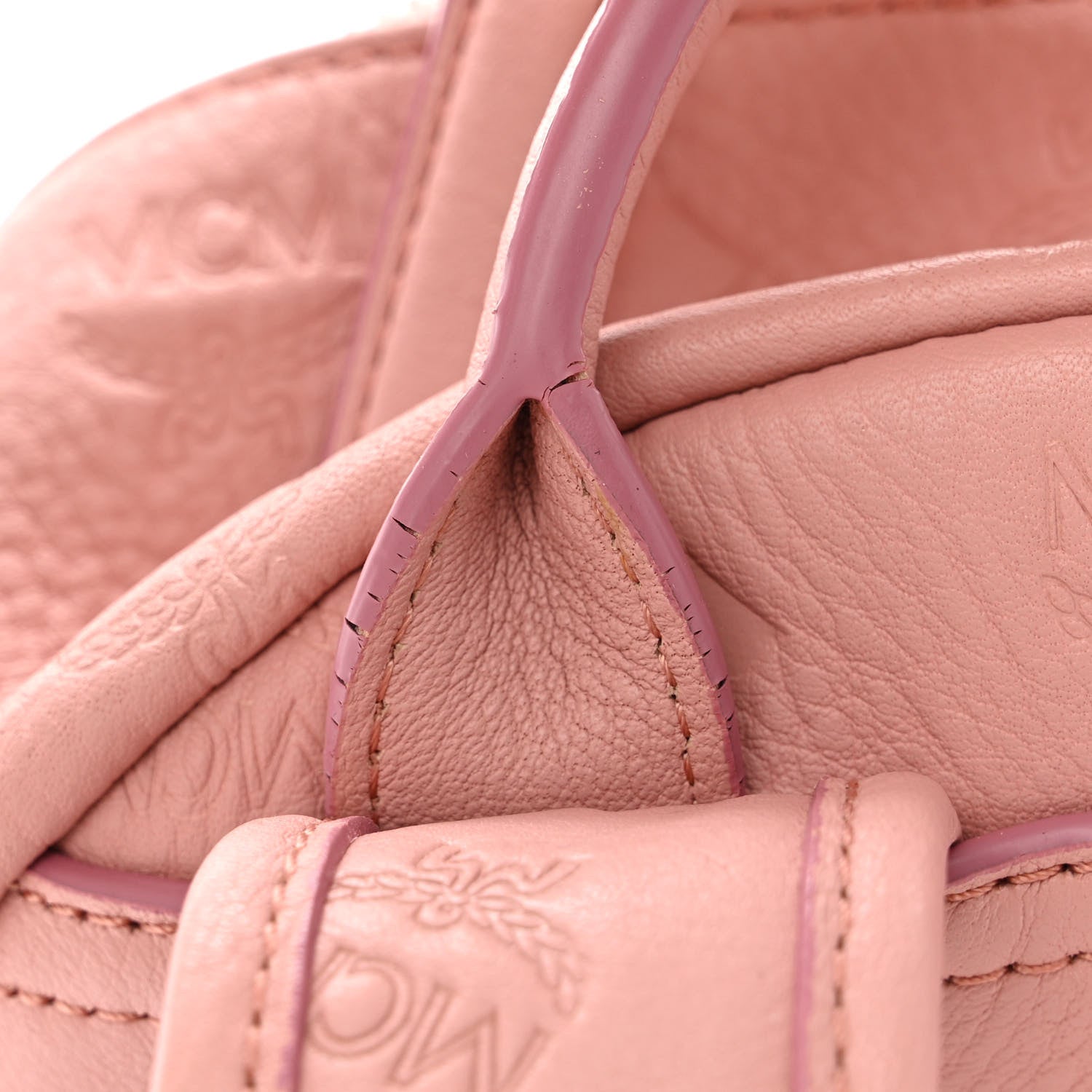 MCM Calfskin Ottomar Monogram Small Backpack Pink 11 of 13