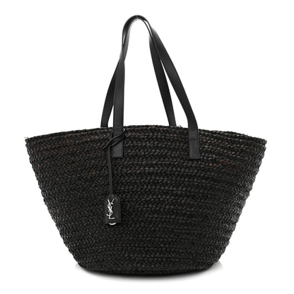 Saint Laurent Raffia Medium Panier Bag Black 1 of 10
