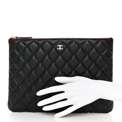 Chanel Caviar Quilted Medium Cosmetic Case Black 2 of 9