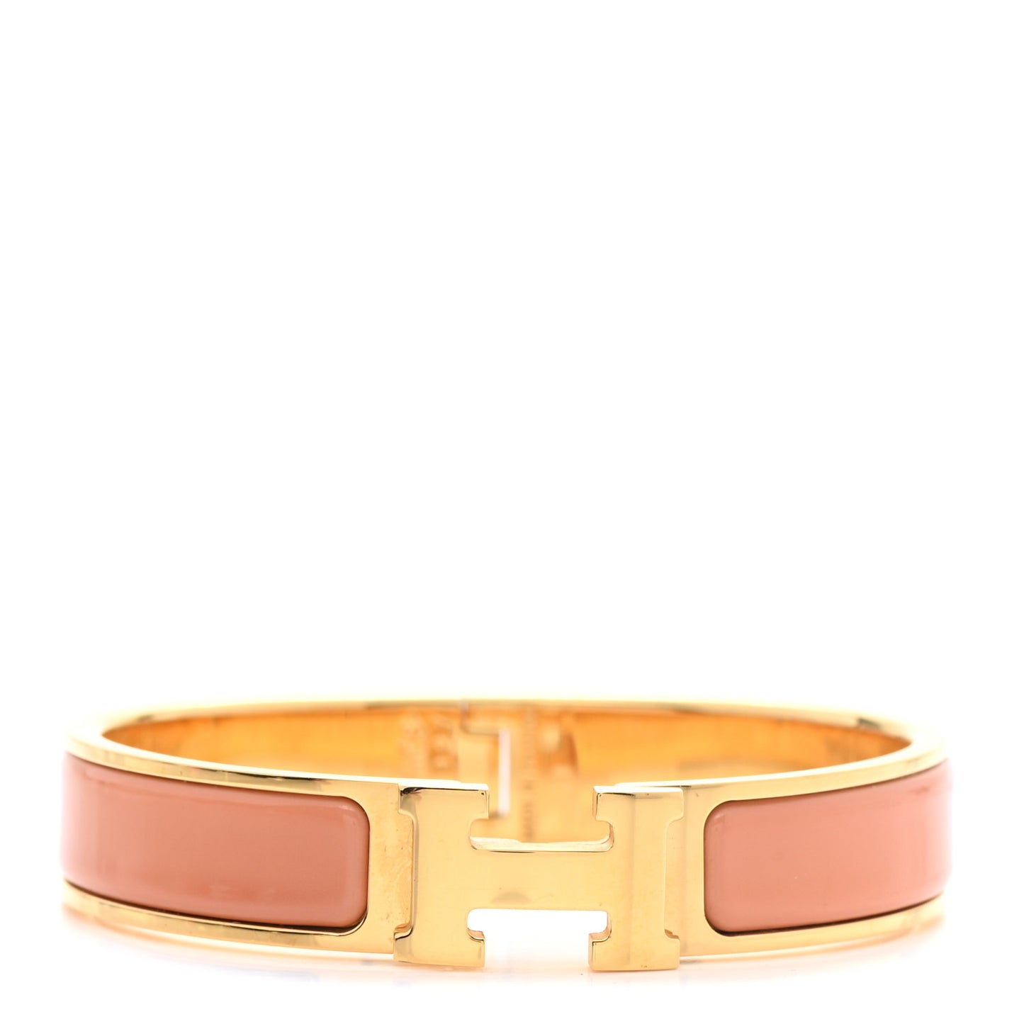 Enamel Narrow Clic Clac H Bracelet PM Peach Melba