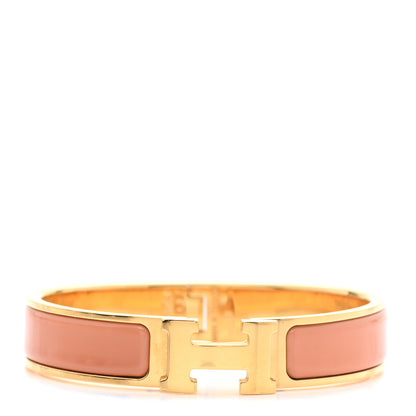 Hermes Enamel Narrow Clic Clac H Bracelet PM Peach Melba 1 of 4