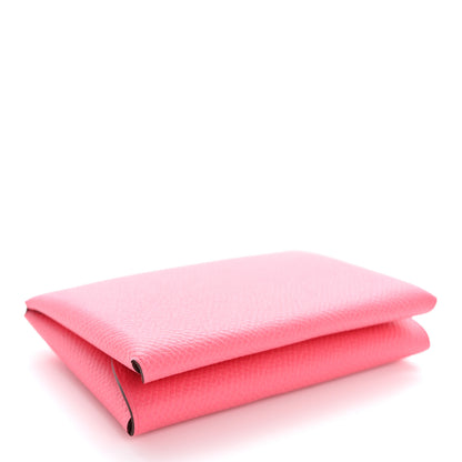Hermes Epsom Calvi Duo Card Case Rose Azalee 4 of 8