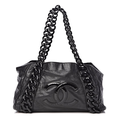 Chanel Calfskin Modern Chain Rhodoid East West Tote Black 1 of 16