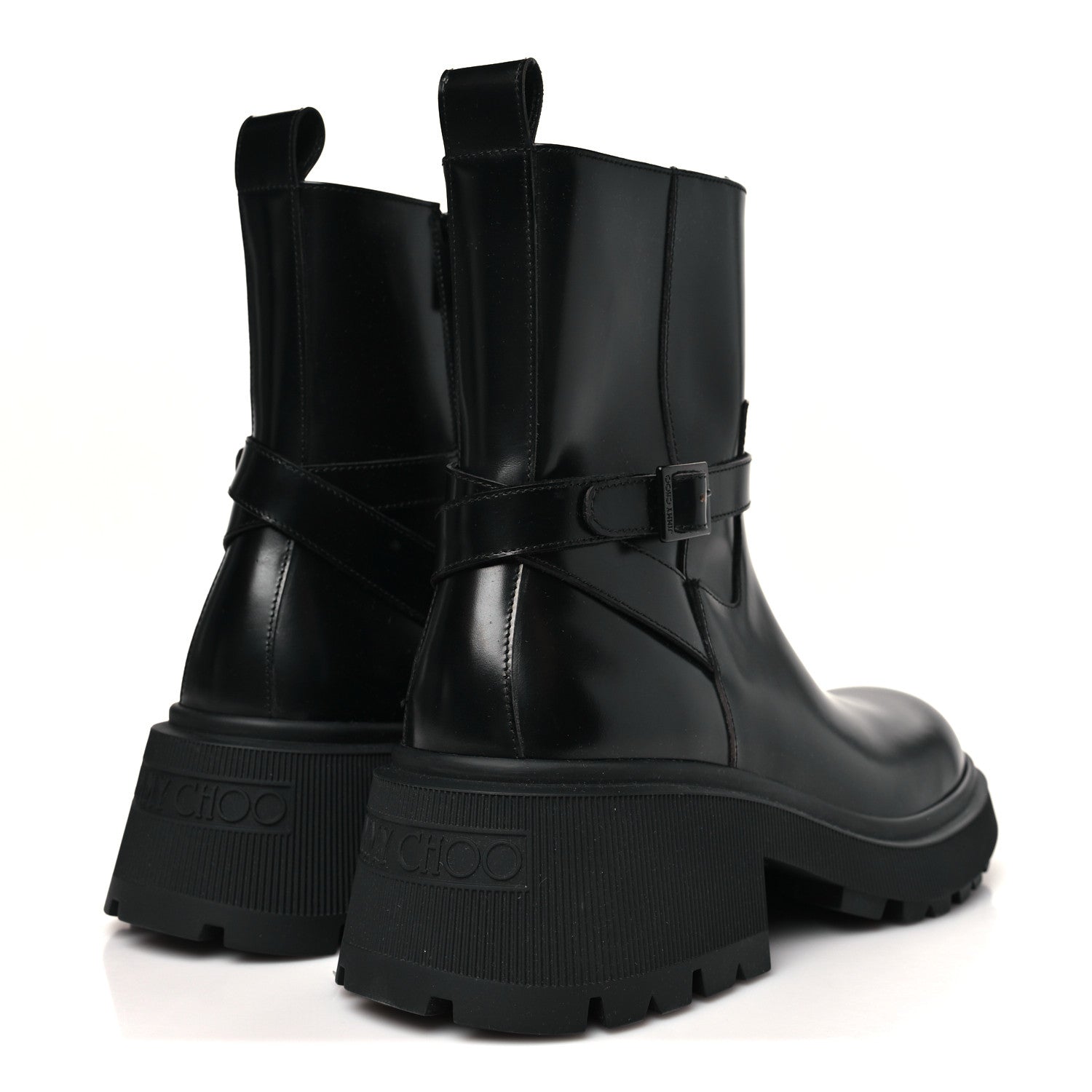 Jimmy Choo Calfskin Conny Flat Combat Boots 40 Black 5 of 10