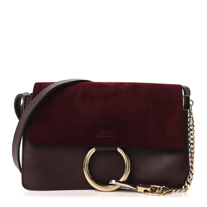 Chloe Suede Calfskin Small Faye Shoulder Bag Intense Violine 1 of 9