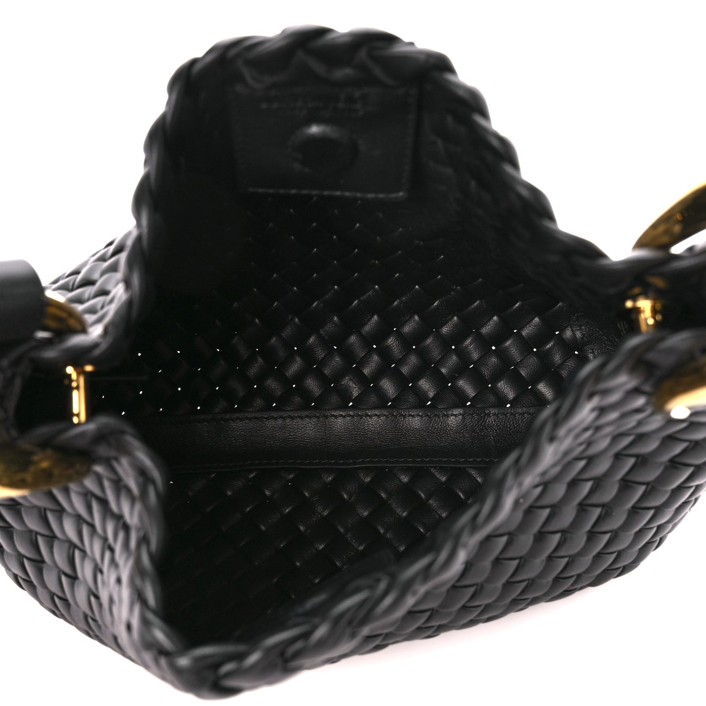 Nappa Intrecciato Small Clicker Shoulder Bag Black