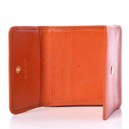 Chanel Goatskin Compact Double Sided Wallet Orange 5 of 12