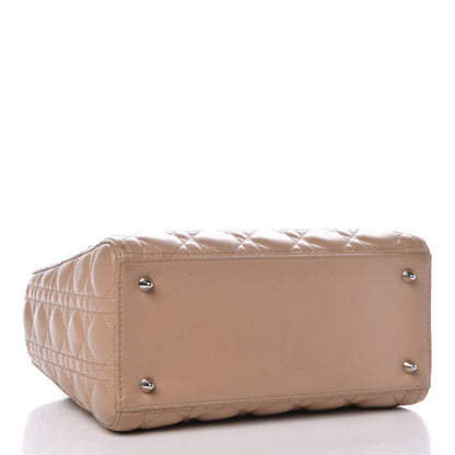 Christian Dior Lambskin Cannage Medium Lady Dior Light Beige 4 of 14