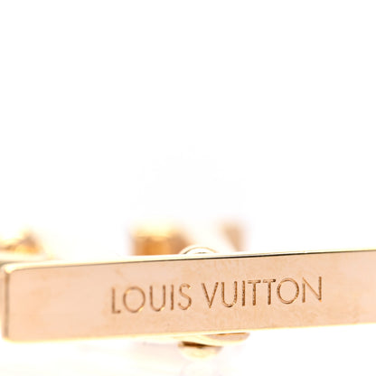 Louis Vuitton Metal Macro LV Earrings Gold 4 of 5