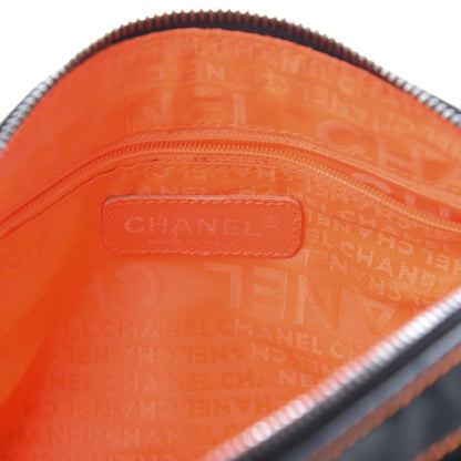 Chanel Lambskin Lax Accordion Hobo Black Orange 6 of 12