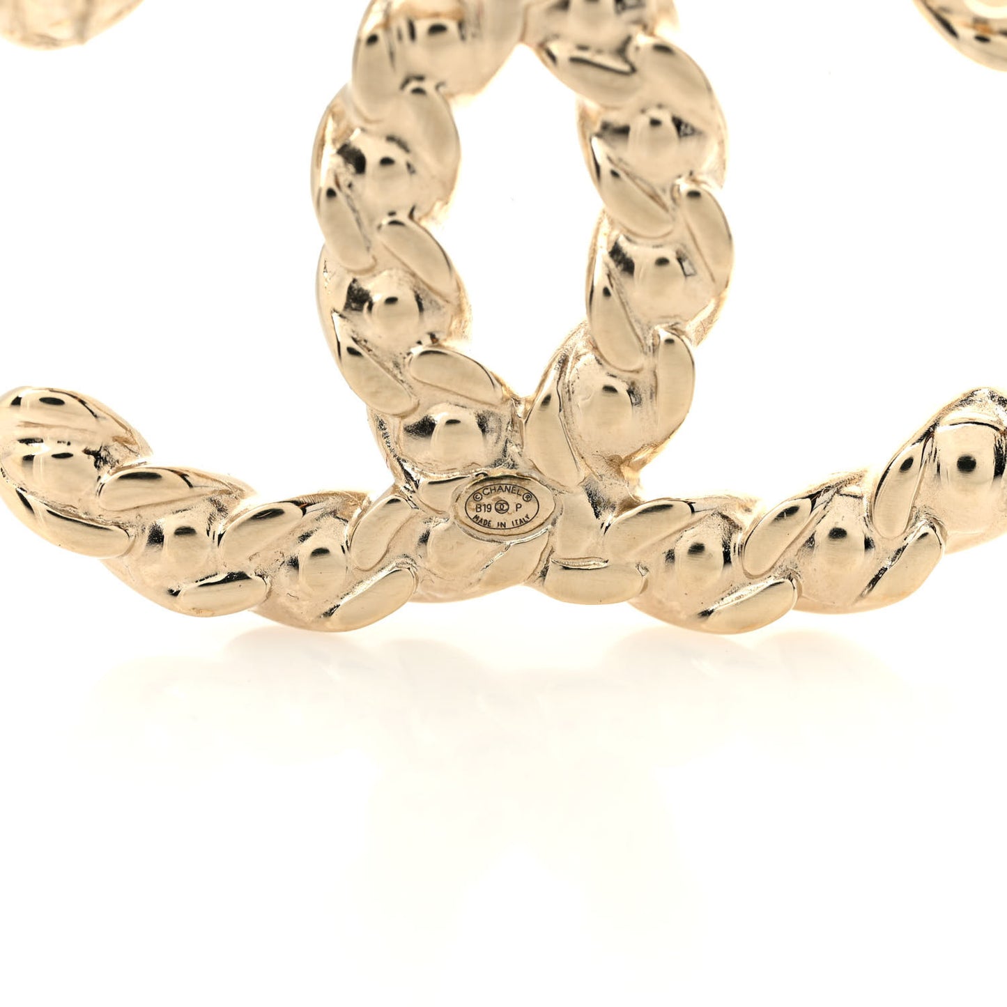 Crystal Pearls Coronation CC Brooch Gold