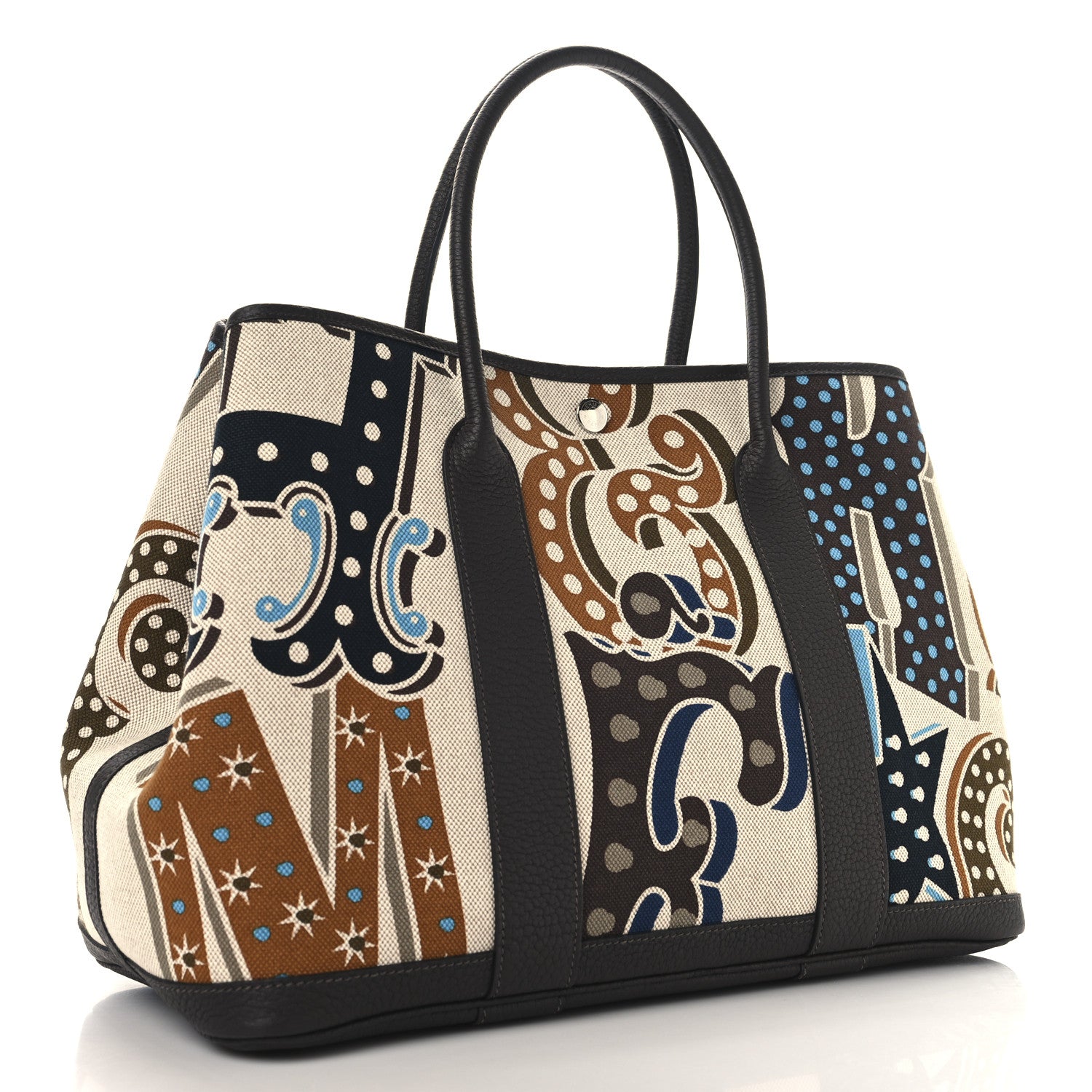 Hermes Toile Negonda H Plume Garden Party 36 MM Tote Bleu Ecru Ebene 3 of 13