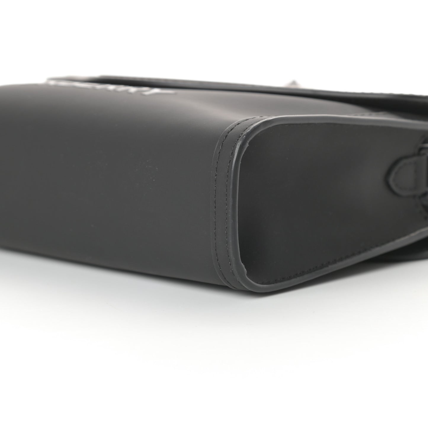 Rubberised Cotton Foldover Pocket Bag Black