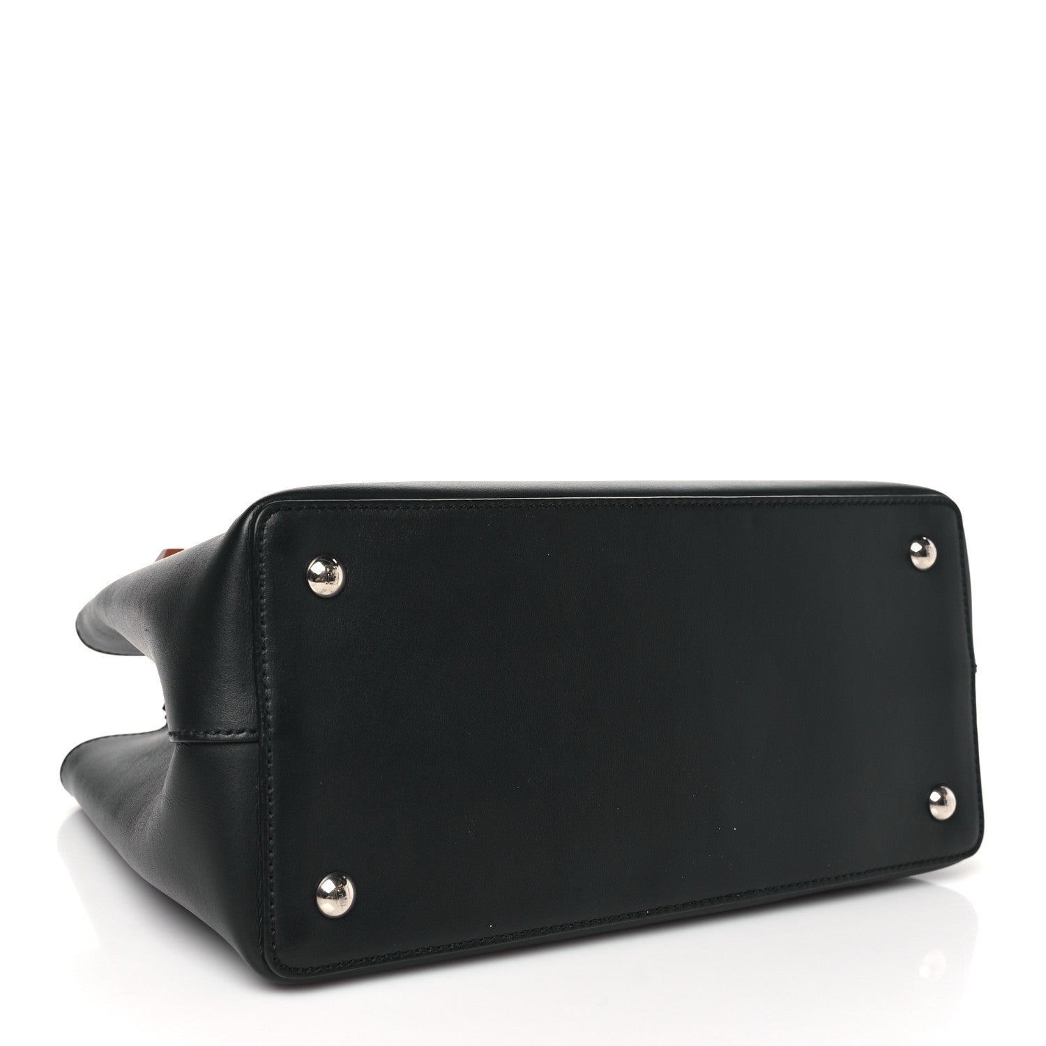 Fendi Vitello Baltico Dolce Studded Petite 2Jours Tote Black Multicolor 4 of 9