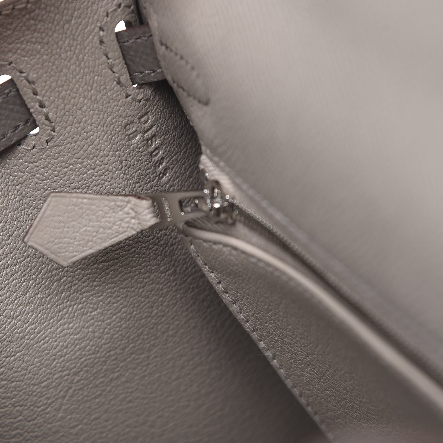 Hermes Epsom Bi-Color Horseshoe Kelly Sellier 25 Gris Mouette Etain 6 of 10