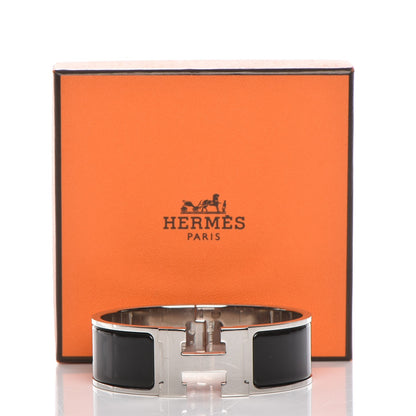 Hermes Enamel Wide Clic Clac H Bracelet GM Black 7 of 7