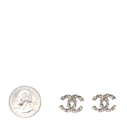 Chanel Crystal CC Twisted Earrings Silver 2 of 4