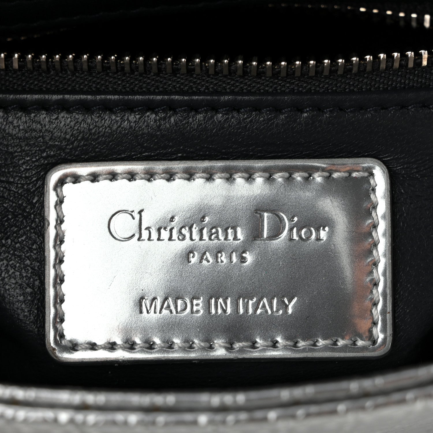 Christian Dior Metallic Patent Micro-Cannage Mini Lady Dior Silver 6 of 11