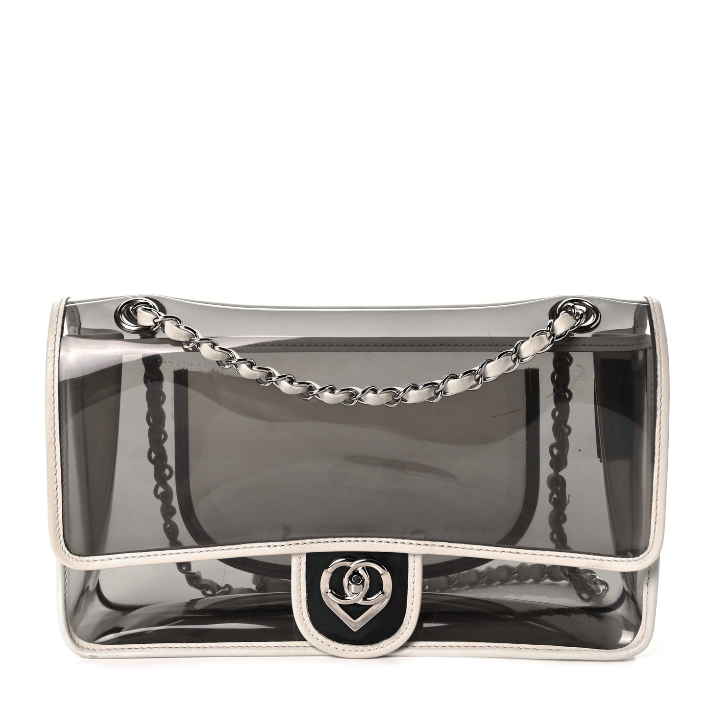 Lambskin Vinyl Large Naked Flap Silver