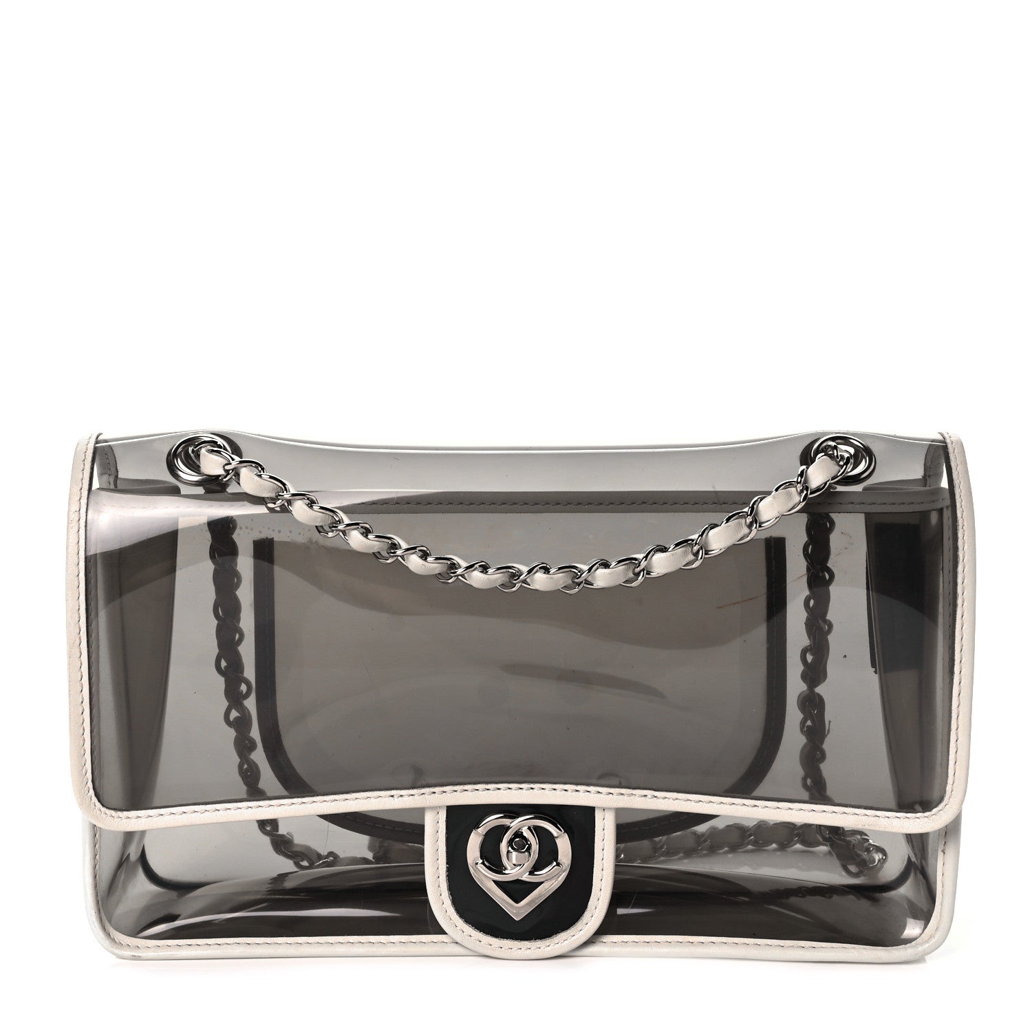 Chanel Lambskin Vinyl Large Naked Flap Silver 1 of 12