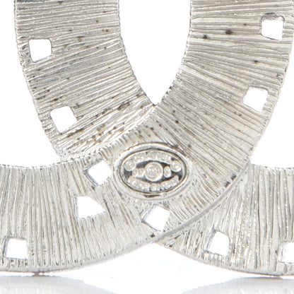 Chanel Baguette Crystal CC Brooch Silver Blue 4 of 5