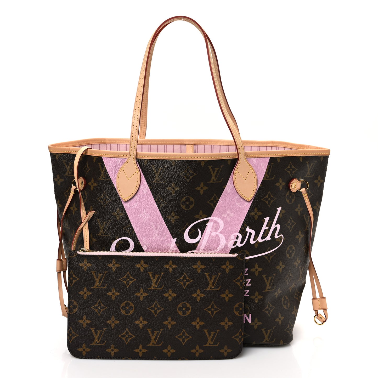 Monogram Saint Barth V Neverfull MM Rose Ballerine