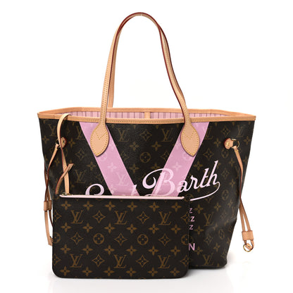 Louis Vuitton Monogram Saint Barth V Neverfull MM Rose Ballerine 3 of 10