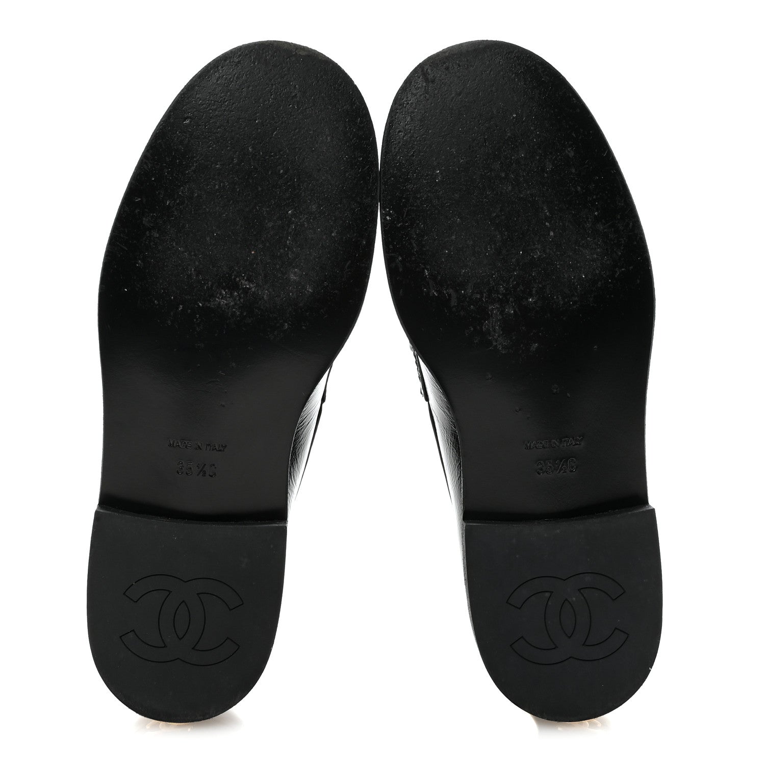 Chanel Calfskin Enamel Charms Mocassin Loafers 35.5 Black 6 of 9