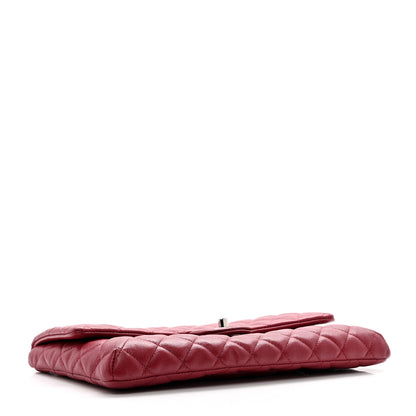 Chanel Caviar Quilted Flap Clutch Dark Red 4 of 7