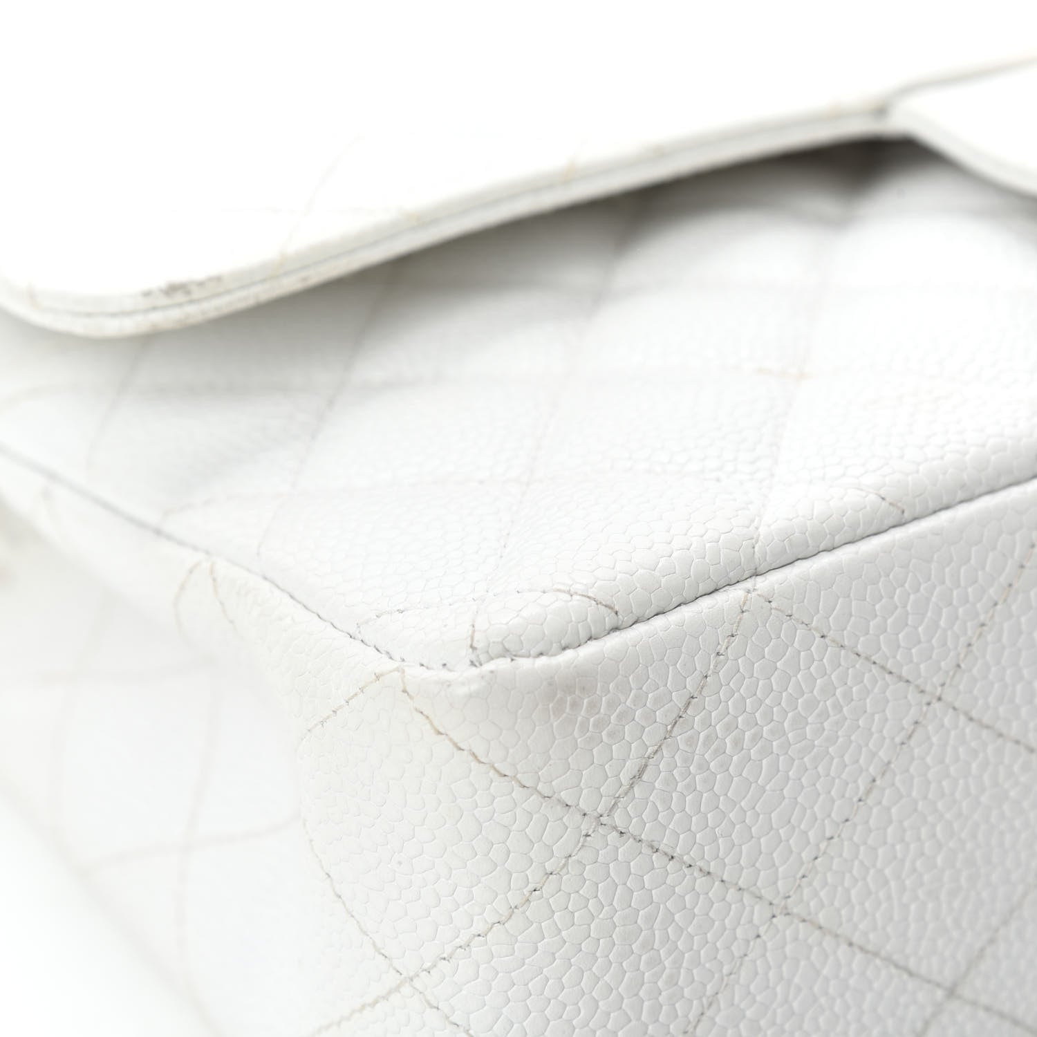 Chanel Caviar Quilted Medium Double Flap White 9 of 18