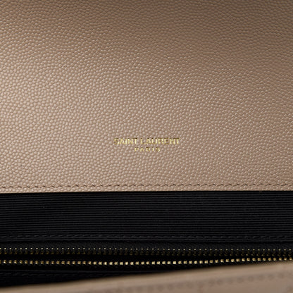 Saint Laurent Grain De Poudre Mixed Matelasse Large Triquilt Monogram Satchel Nude Powder 6 of 11