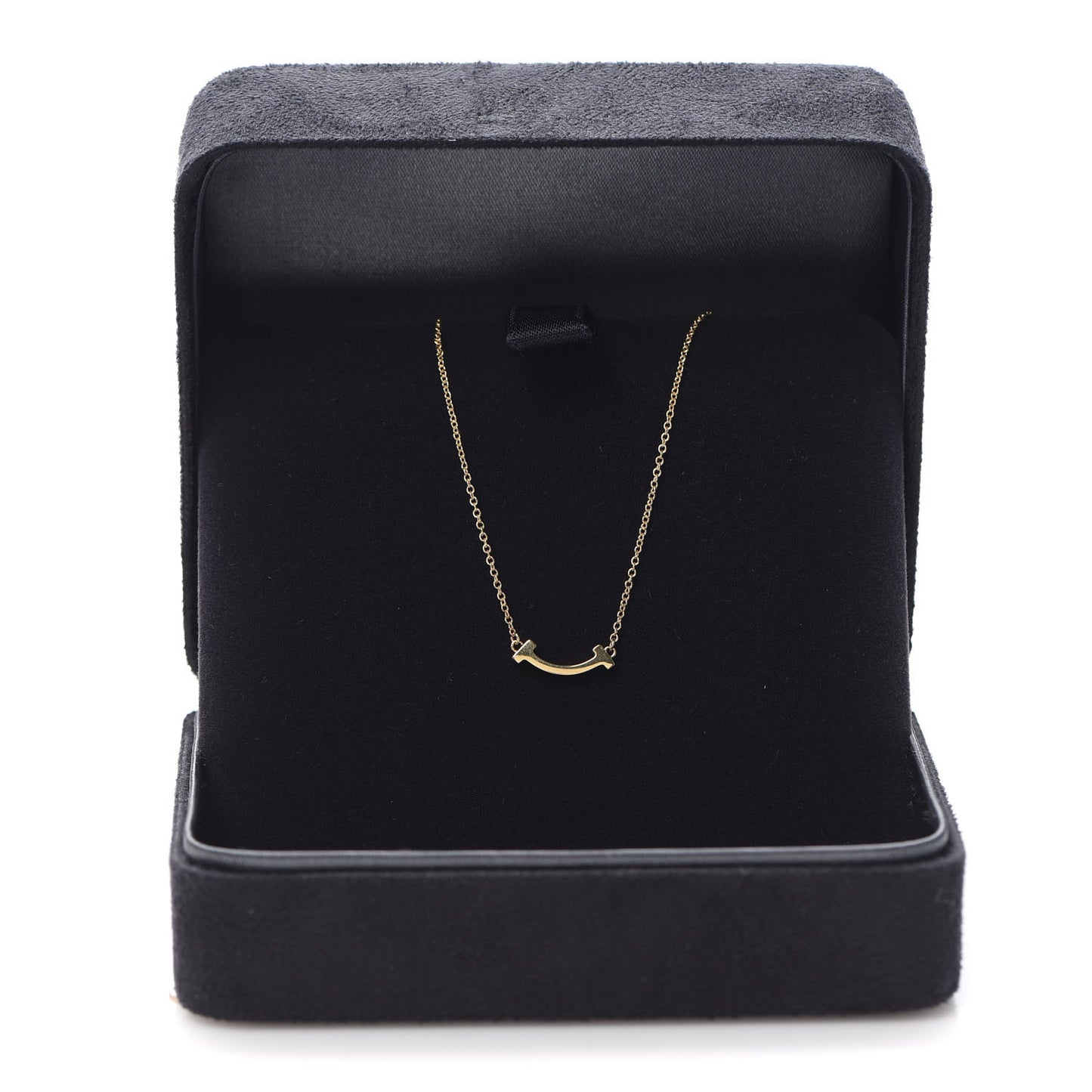 18K Yellow Gold Mini T Smile Pendant Necklace