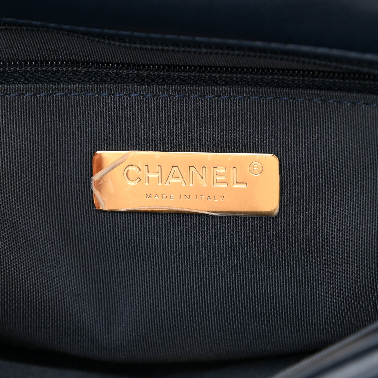 Chanel Goatskin Quilted Medium Chanel 19 Flap Navy Blue 6 of 10