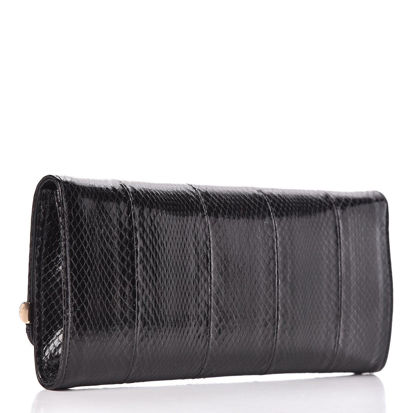 Snakeskin Broadway Clutch Black