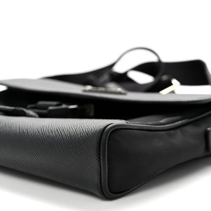 Prada Re-Nylon Saffiano Triangle Shoulder Bag Black 9 of 10