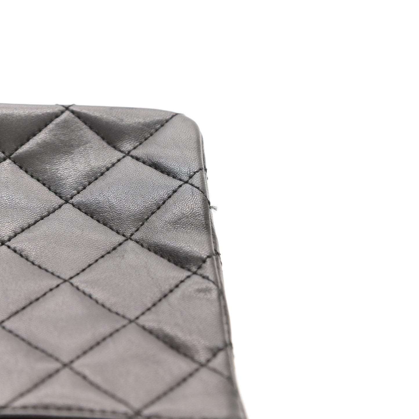 Lambskin Quilted Medium Double Flap Black