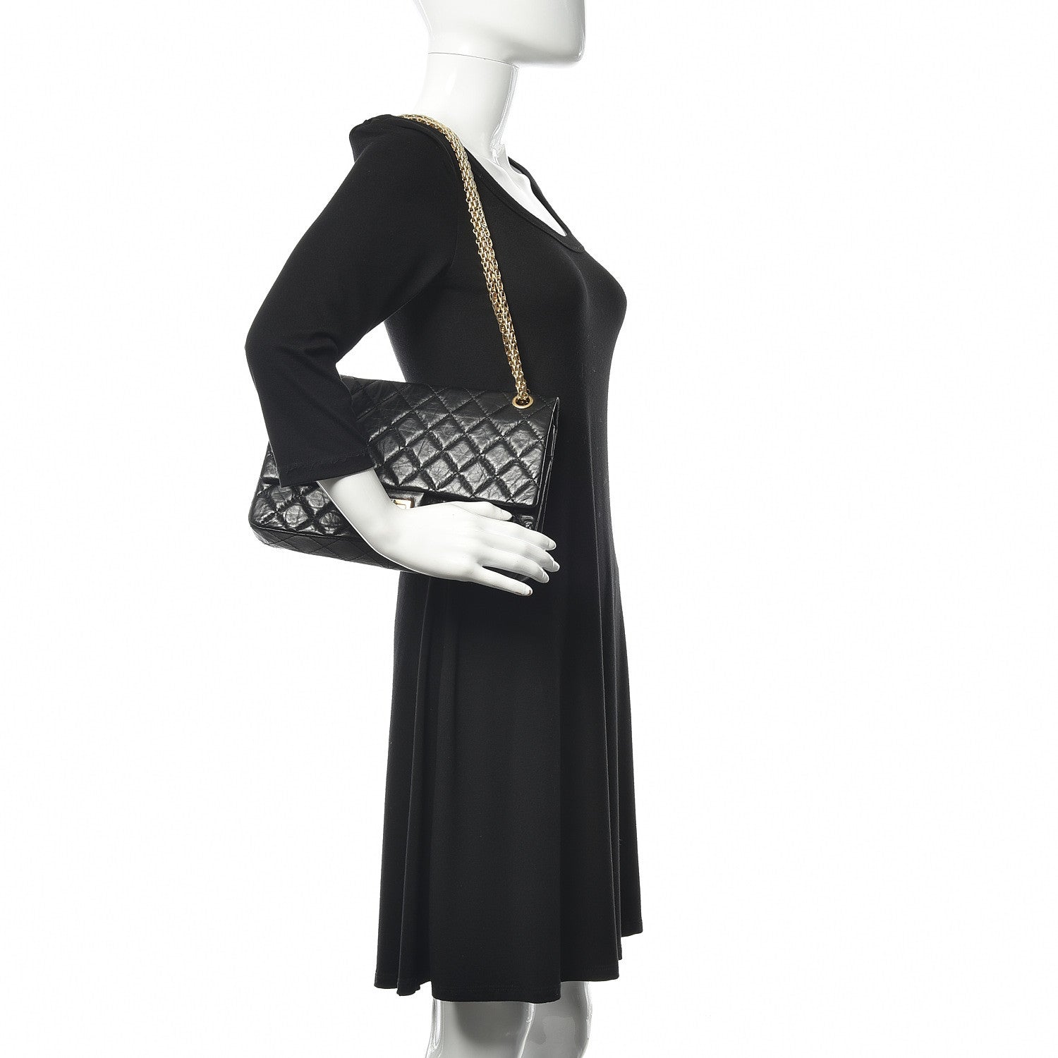 Chanel Aged Calfskin Quilted 50th Anniversary 2.55 Reissue 226 Flap Black 2 of 18