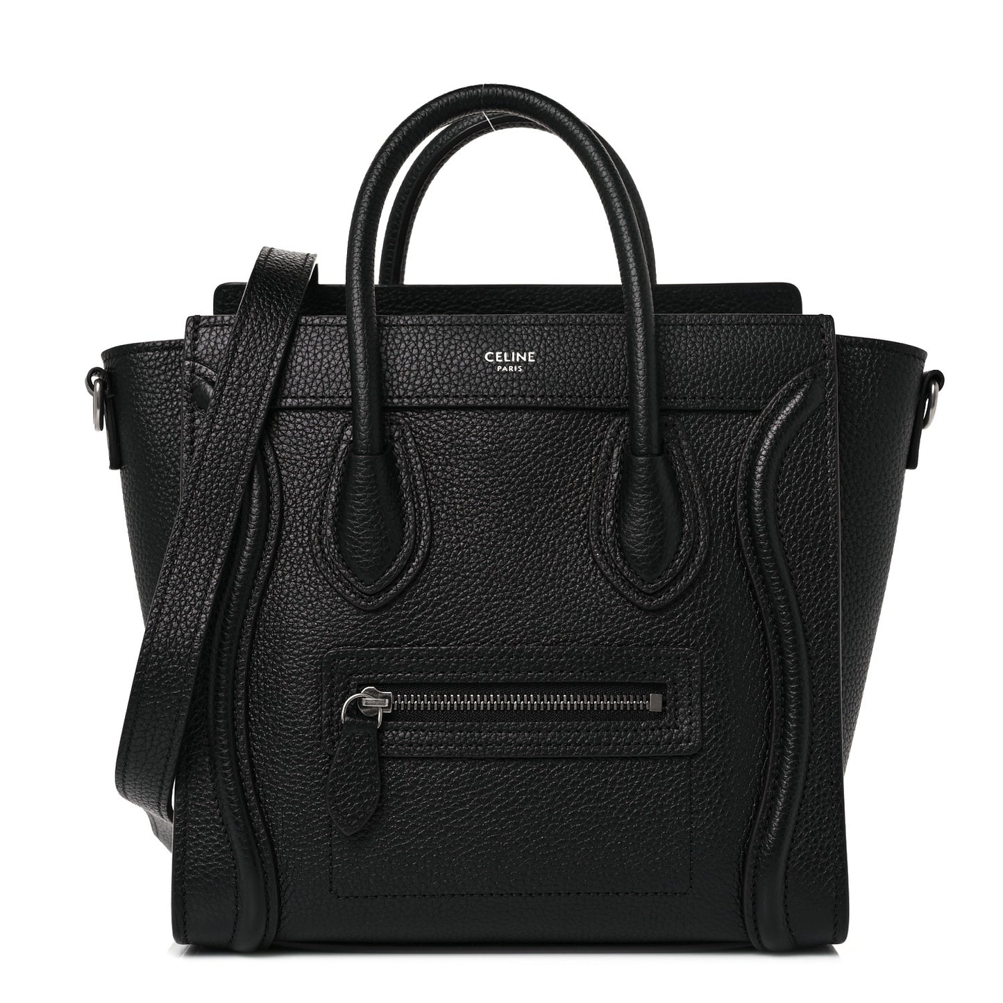 Drummed Calfskin Nano Luggage Black