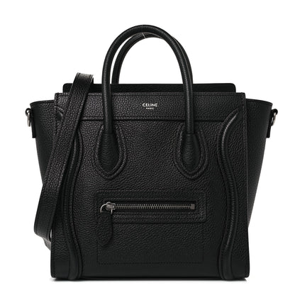 Celine Drummed Calfskin Nano Luggage Black 2 of 19