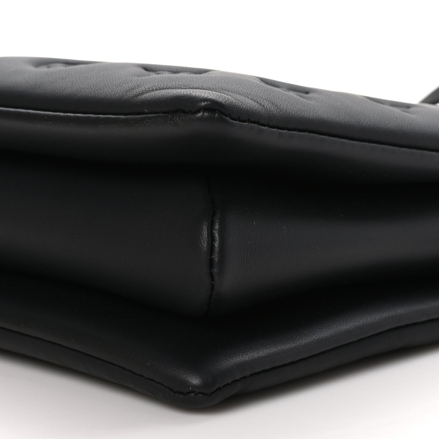 Matte Lambskin Embossed Monogram Black Out Coussin PM All Black