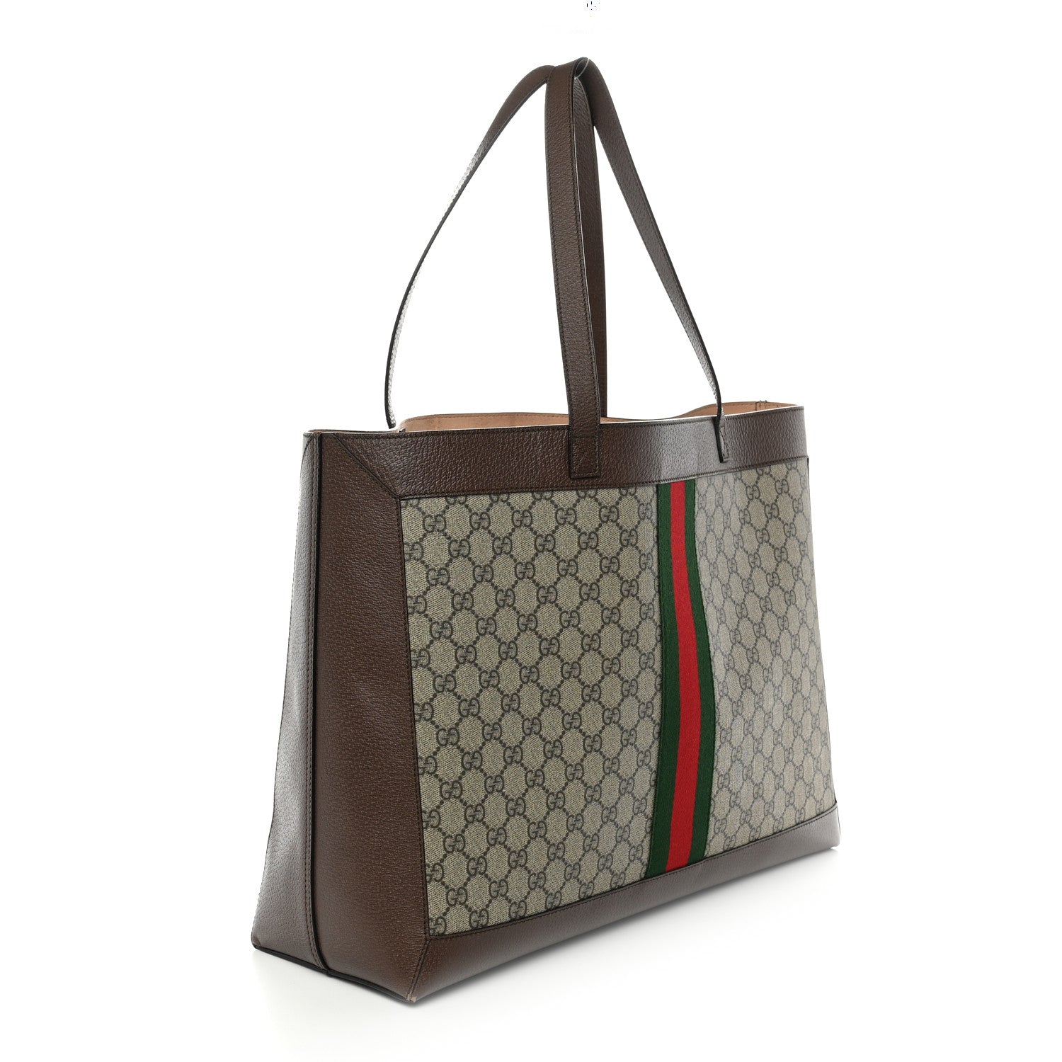 Gucci GG Supreme Monogram Web Ophidia Tote Brown 4 of 15