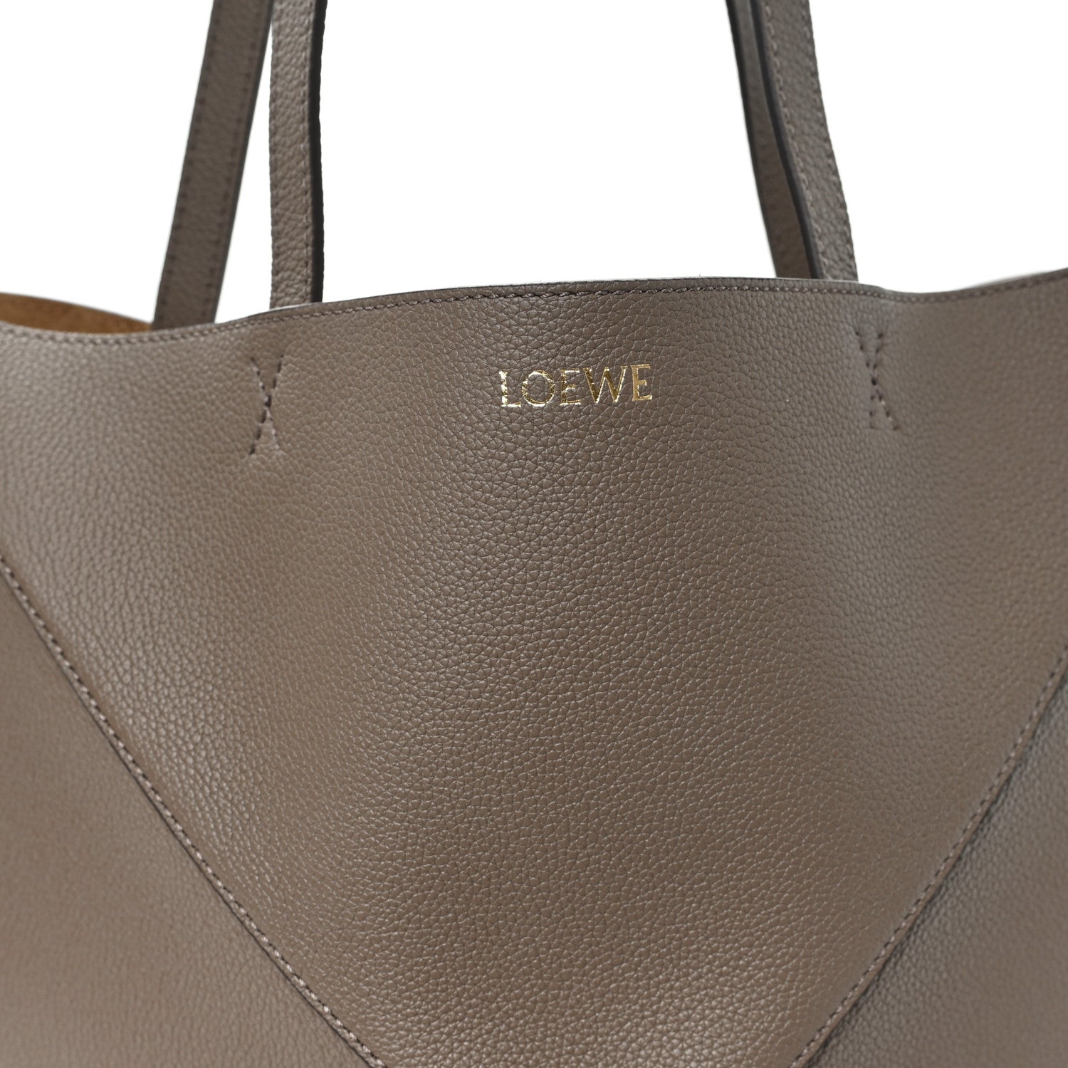 Loewe Grained Calfskin Medium Puzzle Fold Tote Taupe 7 of 9