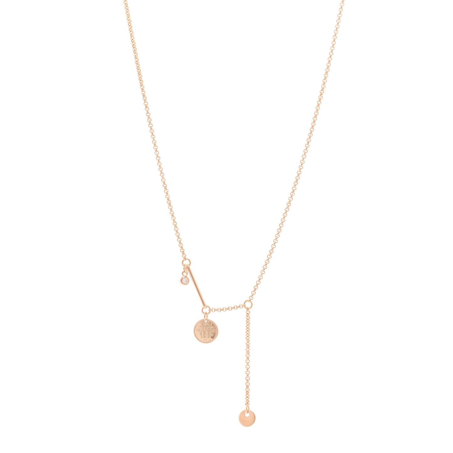 18K Rose Gold Diamond PM Ex-Libris Pendant Necklace