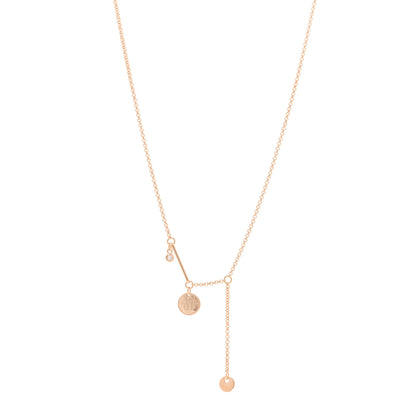 Hermes 18K Rose Gold Diamond PM Ex-Libris Pendant Necklace 1 of 5