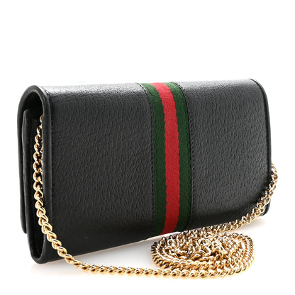 Gucci Dollar Calfskin Web Ophidia Wallet On Chain Black 3 of 10