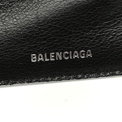 Balenciaga Metallic Calfskin Crocodile Embossed Mini Hourglass Wallet on Chain Silver 6 of 11