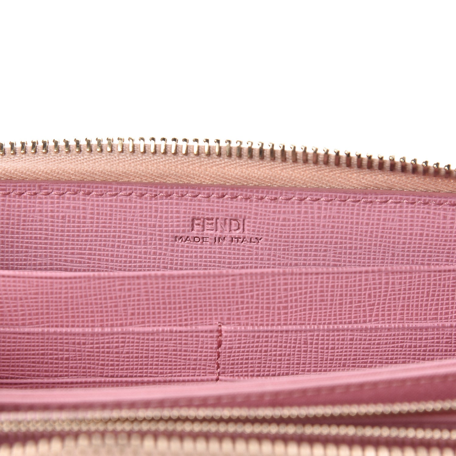 Fendi Vitello Elite QuTweet Studded Zip Around Wallet Pink 6 of 6